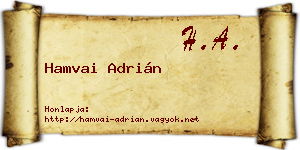 Hamvai Adrián névjegykártya